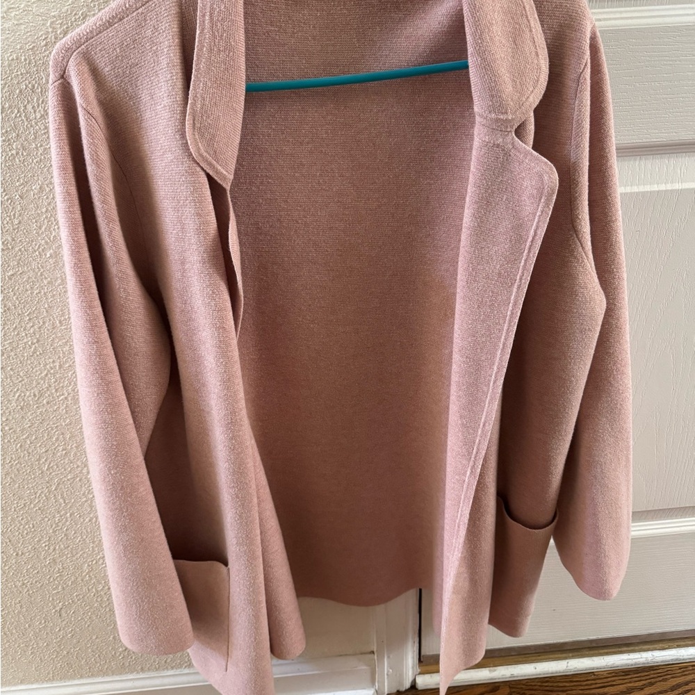 J. Crew Pink Cardigan Sweater with Open Front Design